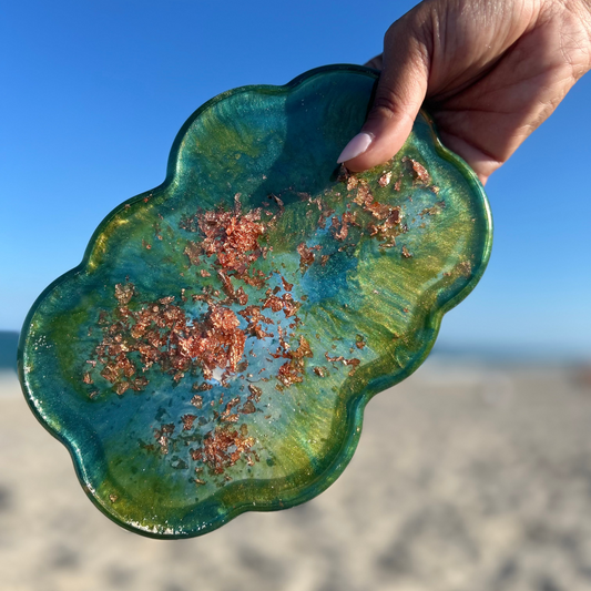 Earthy Green Cloud Rolling Tray