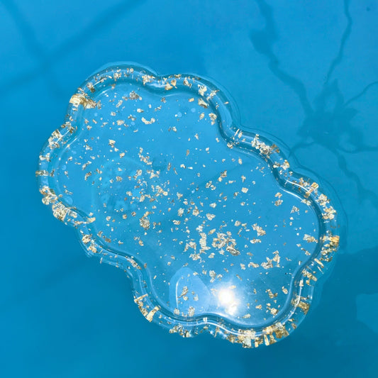 Gold See-Thru Cloud Decorative Tray